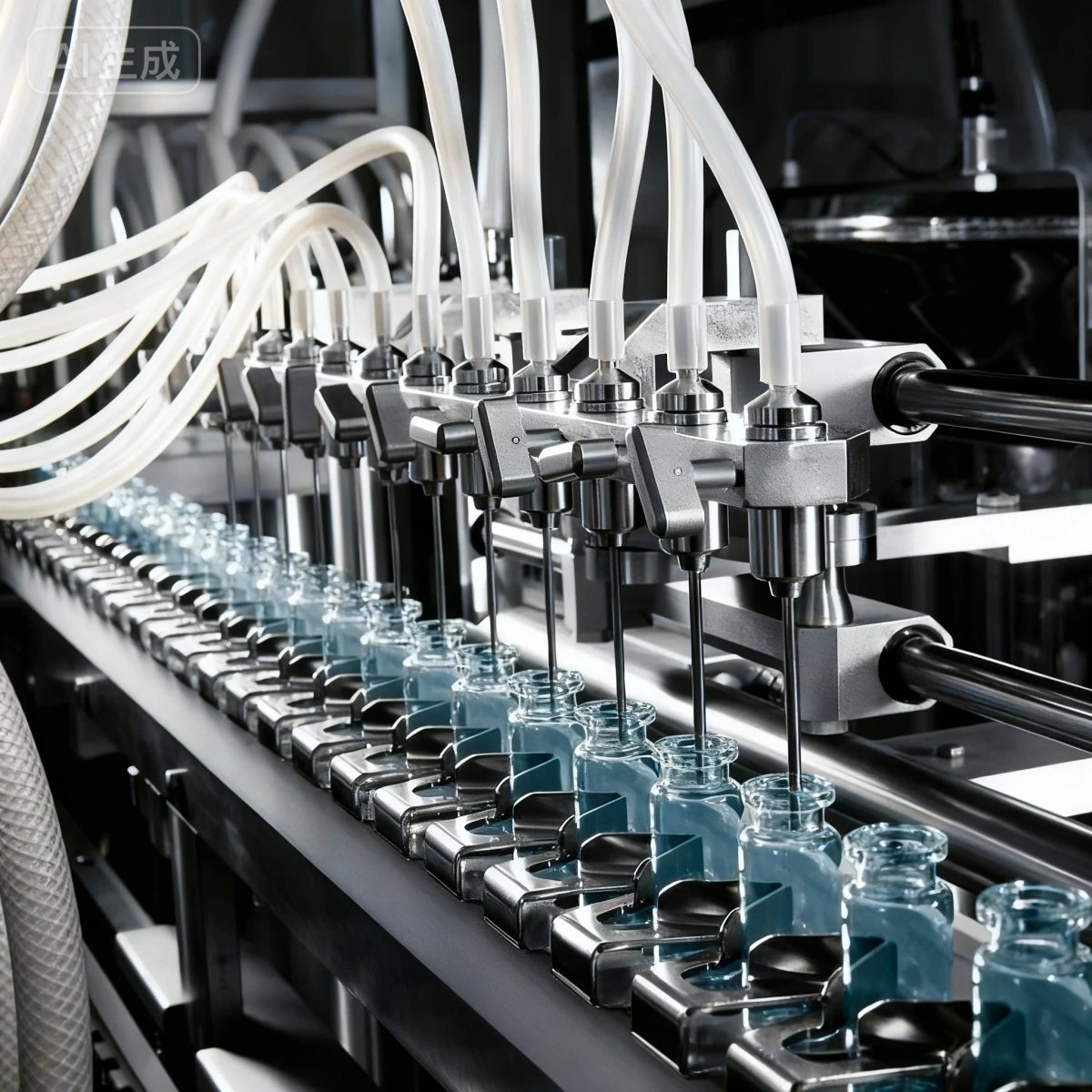 Cosmetics filling machine detail