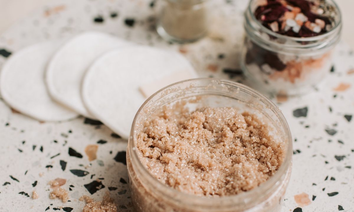 Body scrub texture for private label exfoliating body care