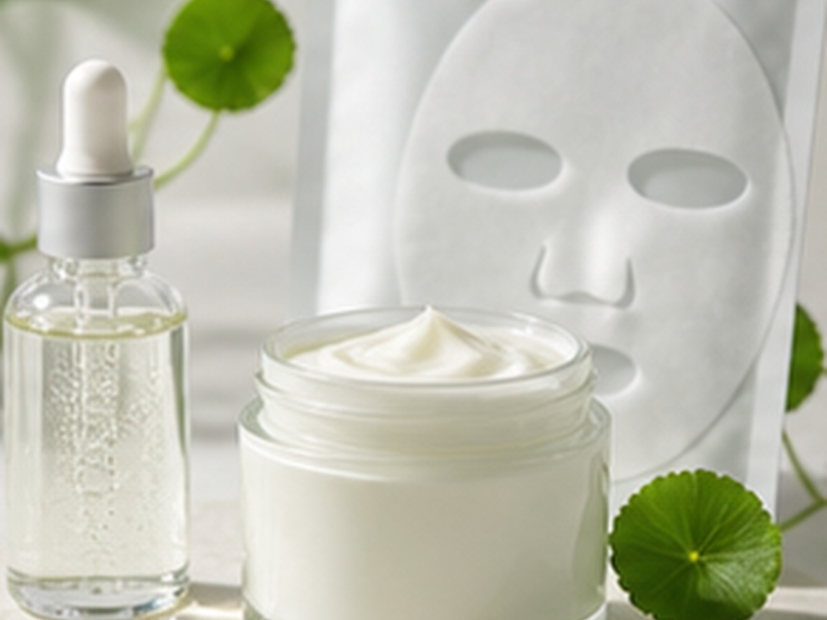 Private label soothing and repair skincare product entrance