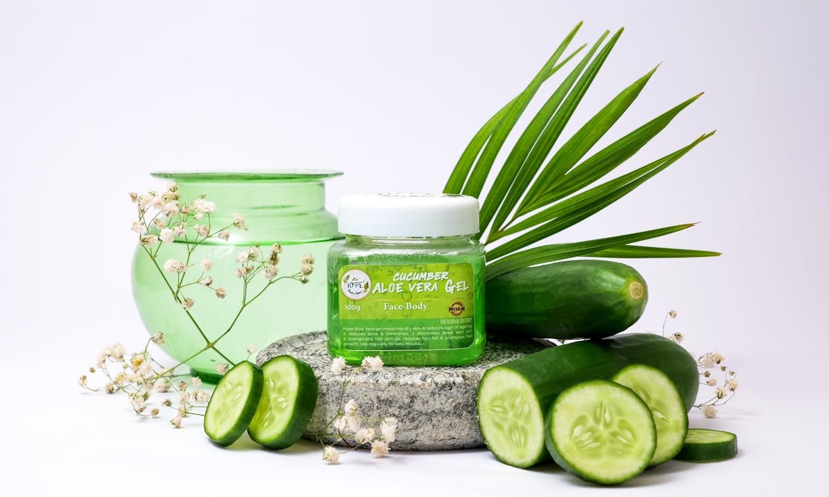 After sun gel with aloe style soothing skincare product